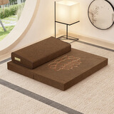 乔兹洛打坐禅垫蒲团冥想修禅跪拜垫加厚家用椰棕折叠禅垫静坐盘腿打坐垫 咖啡色-带刺绣-60*60cm（+拎包）