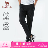 骆驼（CAMEL）直筒运动裤男子休闲针织卫裤长裤 CB1225L0784B 黑色 XXL