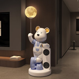 吉召暴力熊大型摆件落地客厅电视柜沙发旁家居装饰品乔迁之喜搬家礼物 蓝色【蓝牙音响+存钱罐】 无规格