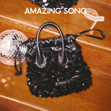 Amazing Song乙颂【新年礼物】赵露思同款流浪袋hobo包链条通勤单肩斜挎女包 珠光黑-可单肩斜挎