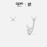 APM Monaco不对称蝴蝶耳环时尚饰品耳饰生日礼物送女友送老婆