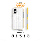 猩球卫士高级感防指纹适用Apple/苹果iPhone17磁吸瓦楞手机壳超薄行李箱条纹保护套磨砂外壳白黄