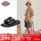 Dickies拖鞋男鞋夏季室外透气男士凉拖鞋潮流一字拖鞋外穿沙滩鞋 黑色 39