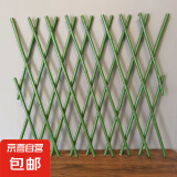 竹篱笆围栏户外庭院花园伸缩竹栅栏镀膜竹竿围墙护栏园艺爬藤支架 绿色拉伸栅栏【包塑】 高60cmx长200cm