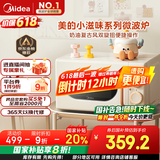 美的小滋味系列微波炉变频家用小型奶油风百搭复古转盘式一级能效低频轻音20L（M2H1）
