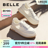 百丽（Belle）透气网面小白鞋女厚底休闲运动板鞋B1175BM3预售 蜂蜜牛乳-网面 35 (225mm)