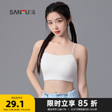 三福2024新款运动风文胸女固定杯抹胸美背细肩带裹胸吊带背心内衣 白色 80B