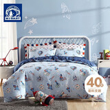 梦洁宝贝100%纯棉床上四件套儿童全棉被套床单床上用品 太空飞行记 1.5米床
