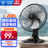 钻石牌（DIAMOND）台式电风扇桌面风扇宿舍办公室转页扇铜芯电机学生客厅床头摇头大风扇台扇WY 【铝叶款】16英寸四档（14寸）