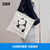 森马（Semir）帆布袋熊猫系列男单肩手提包大容量托特包105324153217
