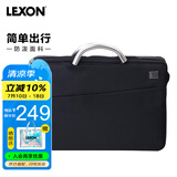 乐上（LEXON）手提包男15.6英寸笔记本包电脑包公事包时尚休闲公文包蓝黑色