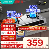 华帝（VATTI）国家政府补贴家用不锈钢台式燃气灶天然气5.2kW猛火灶熄火保护煤气灶双灶台灶具以旧换新i10112T