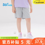 361°儿童短裤夏季男女童3-12岁透气运动裤梭织五分裤 灰 140