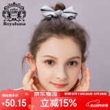 皇家莎莎（Royalsasa）发夹发饰时尚布艺发卡顶夹蝴蝶结弹簧夹女头饰盘发卡子横夹 灰色