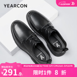 意尔康男鞋 皮鞋男真皮韩版英伦男士商务休闲鞋软底驾车鞋父亲节礼物 黑色 39