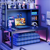 御乐欣床上电脑桌电竞桌宿舍神器学习桌大学生懒人床头写字书桌子 【全背板款】电竞黑色80cm