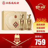 五粮液股份 金碧辉煌 龙行大运 浓香型白酒52度500ml*2瓶礼盒父亲节礼物