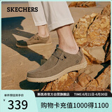 斯凯奇（Skechers）男鞋夏季一脚蹬帆布鞋商务通勤休闲软底板鞋66387