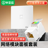 毕亚兹 【送面板】超五类网络模块 CAT5e网络面板模块插座网口免压免打模块 RJ45水晶头电脑网线连接头