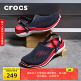 crocs卡骆驰洞洞鞋男女拖鞋轻便耐磨休闲鞋LiteRide闪电鞋|206708 黑色/石板灰-0DD 41/42(260mm)