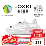 LOXKI（洛克斯基）Alpha洞洞鞋夏季户外运动凉鞋厚底洞洞鞋男女同款 彩云白+鞋花 37
