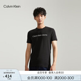 Calvin Klein Jeans夏季男女情侣中性年轻ck多色印花透气修身短袖T恤J320931 BEH-太空黑 L （推荐145-160斤）