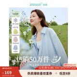 茵曼（INMAN）章若楠同款欧若风天丝薄开衫女装衬衫2025夏季新品长袖衬衣 美背开叉款蓝星花蓝-18424145 M