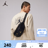 NIKE JORDAN 耐克AJ儿童腰包男女童运动胸包户外跑步收纳包 正黑色／金色 8/20【37*13*9cm 约4.3L】