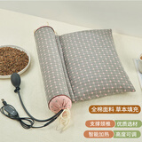 林夕一晨（linxiyichen） 颈椎专用枕头成人中草热敷加热荞麦决明子睡眠劲椎枕芯圆柱形 烟灰粉(充气热敷 )热敷款  组合枕
