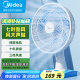 美的（Midea）台式电风扇七叶柔风轻音卧室宿舍广角远距交流定频台扇办公室桌面节能省电摇头小型电扇 FGAU40D