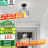 雷士（NVC） 北欧简约走廊过道灯门厅入户创意时尚餐厅 玄关阳台灯具灯饰 胧月哑黑 镂空鸟巢-带7瓦3色光源