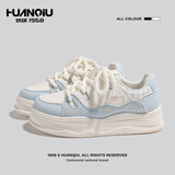 环球厚底增高小白鞋女2025秋冬新可爱小猫运动学生休闲板鞋 米蓝 39