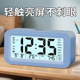 凯然（KAIRAN）多功能闹钟学生专用起床神器 智能叫醒床头钟夜光电子时钟桌面温度计数字钟表儿童静音男女孩 【三组闹铃*语音播报】充电蓝