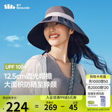 蕉下（beneunder）遮阳帽防晒帽女贝壳渔夫帽黑胶防紫外线太阳帽大帽檐BM507灰