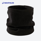 迪卡侬护颈围脖男女加厚抓绒儿童套头脖套WEDZE2青少年黑色 383106