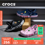 crocs卡骆驰洞洞鞋贝雅卡骆班轻便耐磨一脚蹬休闲鞋|205089 黑色/白色-066 39 (240mm)