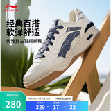 李宁月白2.0牛仔布拼接丨板鞋男鞋撞色舒适增高休闲鞋AGCU275