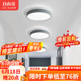 自由亮 走廊灯过道灯北欧风格简约现代创意灯具过道灯入户玄关灯吸顶灯 B款:北欧灰-直径:260mm-白光