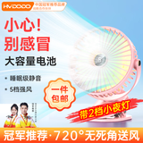 慧多多【可立可挂可夹】小风扇桌面小型电风扇宿舍学生上课床上空调房用usb充电夹子壁挂台式非制冷静音 旗舰版【充插两用丨五档大风力丨无数显丨粉】 超长续航床头迷你卧室办公室便携厨房挂壁降温神器