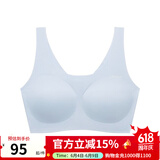 like uu风筝内衣系列基础隐形少女无痕内衣青春发育期文胸儿童内衣 基础款-固定杯-粉末蓝 均码 （70-100斤）