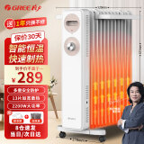 格力（GREE）电油汀取暖器家用速热电暖气片13片加宽油丁卧室客厅烘衣加湿防烫油酊大面积烤火炉暖风机 NDY22-S6022机械式 2200W白金