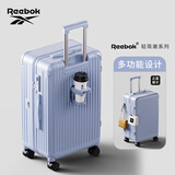 锐步（Reebok）行李箱PC拉杆箱多功能大容量旅行密码箱子罗兰紫24英寸