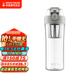 杯具熊（BEDDYBEAR） 夏季摇摇杯大容量健身运动水杯女蛋白粉奶昔杯男塑料便携 灰色+杯刷 580ml