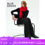 BLUE ERDOS100%山羊绒围巾披肩纯色简约百搭时尚礼物保暖流苏设计 正红 180*30