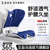 思菲其护腰坐垫靠垫护腰久坐神器人体工学椅支撑腰部坐靠背一体座椅垫 包裹款-运动蓝【闭眼入】 超强支撑-舒适护腰