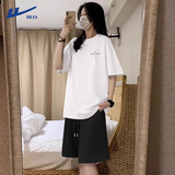 回力白色短袖t恤女正肩2026新款夏装显瘦遮肚子休闲长袖夏季纯棉体恤