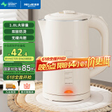 美菱（MeiLing）烧水壶电水壶热水壶电热水壶家用双层防烫无缝内胆304不锈钢MH-WB17