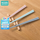NITORI宜得利家居 筷子家用制洗碗机适用耐热八角筷3双组 粉灰