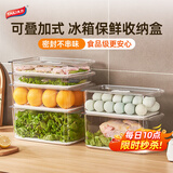太力冰箱保鲜盒食品级收纳储物盒密封盒蔬菜水果鸡蛋冷藏专用大号5.6L