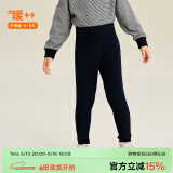 松山棉店【自由穿小暖羊儿童打底裤】保暖裤秋裤加绒男童女童冬中大童裤子 高腰单裤-深蓝 120 cm